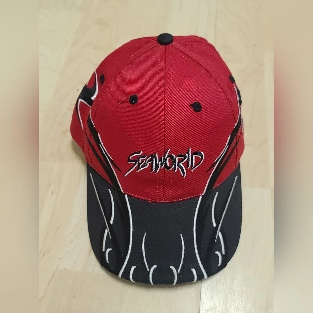 Vintage flames SeaWorld baseball hat